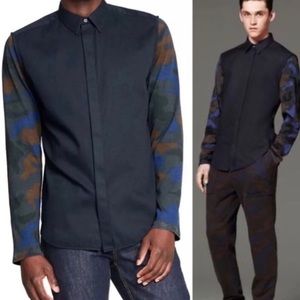 Phillip Lim X Target Men’s Long Sleeve Navy/Camouflage Button Up Shirt sz Small